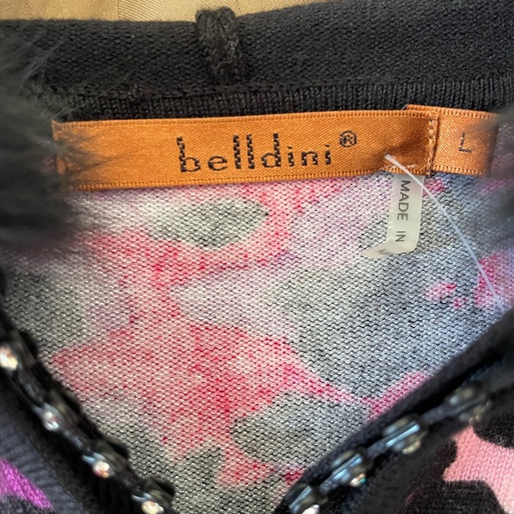 Belldini multicolored hooded sweater with real rabbit fur - Picture 5 of 5